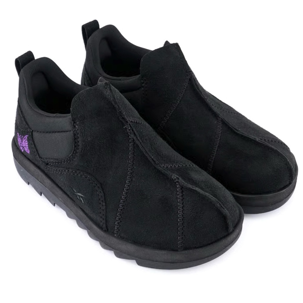 Reebok Needles Black Suede Sneakers Unisex Women’s Size 9.5 Men’s Size 8 NWOT - Picture 2 of 14